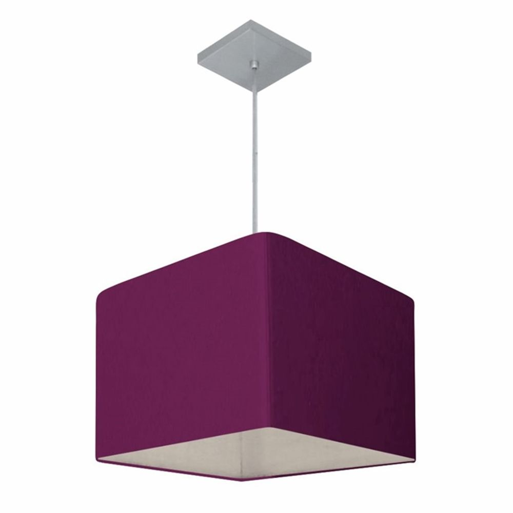 Pendente Quadrado Md-4059 Cúpula em Tecido 21/35x35cm Roxo - Bivolt Pendente Quadrado Md-4059 Cúpula em Tecido 21/35x35cm Roxo - Bivolt