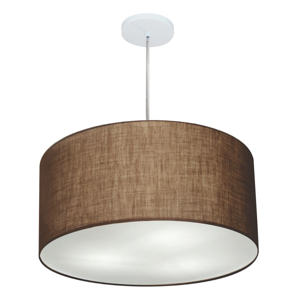 Pendente Cilíndrico Md-4215 Cúpula em Tecido 55x30cm Café - Bivolt Pendente Cilíndrico Md-4215 Cúpula em Tecido 55x30cm Café - Bivolt