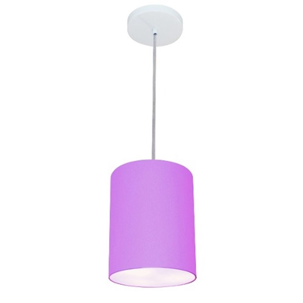 Pendente Cilíndrico Md-4012 Cúpula em Tecido 18x25cm Lilás - Bivolt Pendente Cilíndrico Md-4012 Cúpula em Tecido 18x25cm Lilás - Bivolt