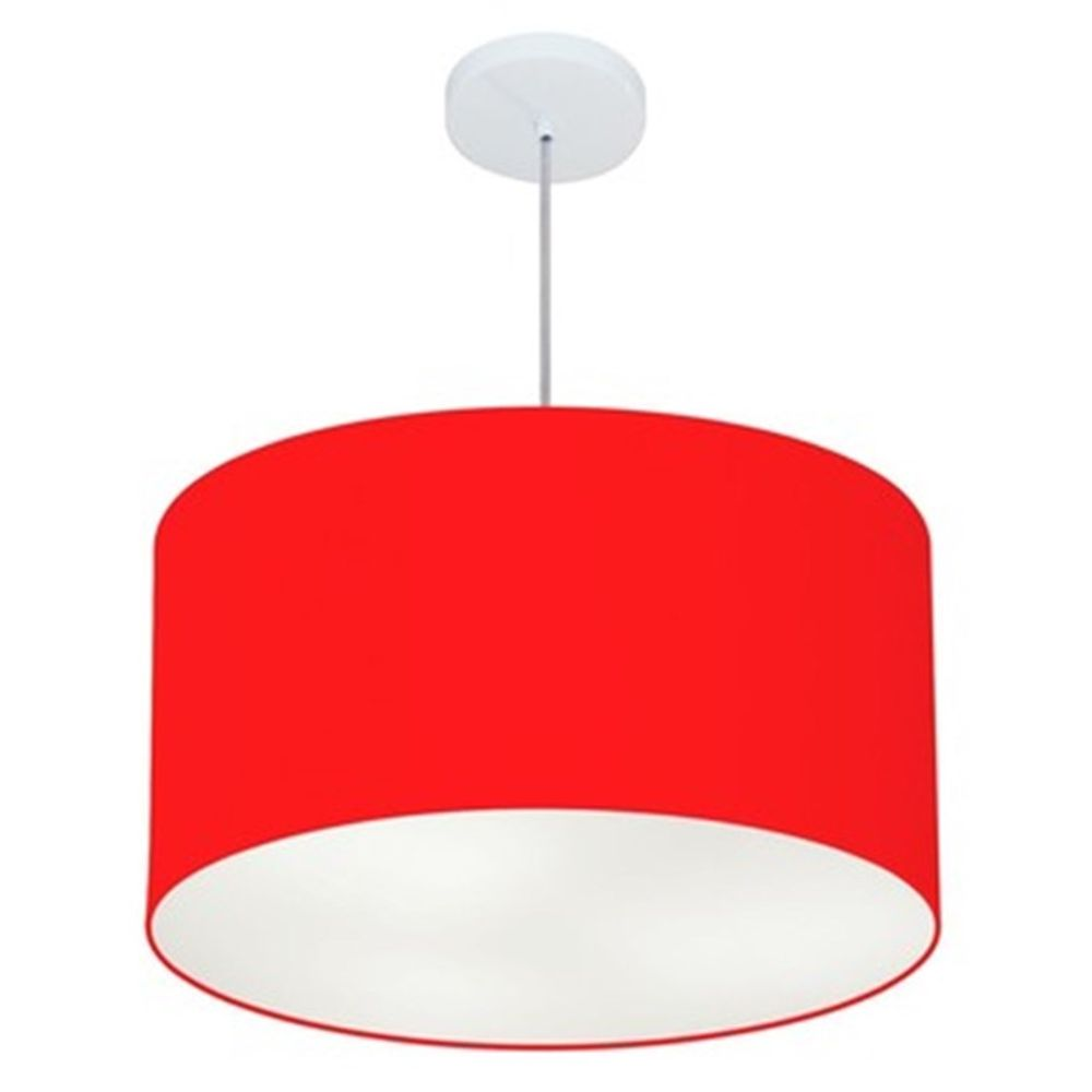 Pendente Cilíndrico Md-4101 Cúpula em Tecido 60x30cm Vermelho - Bivolt Pendente Cilíndrico Md-4101 Cúpula em Tecido 60x30cm Vermelho - Bivolt
