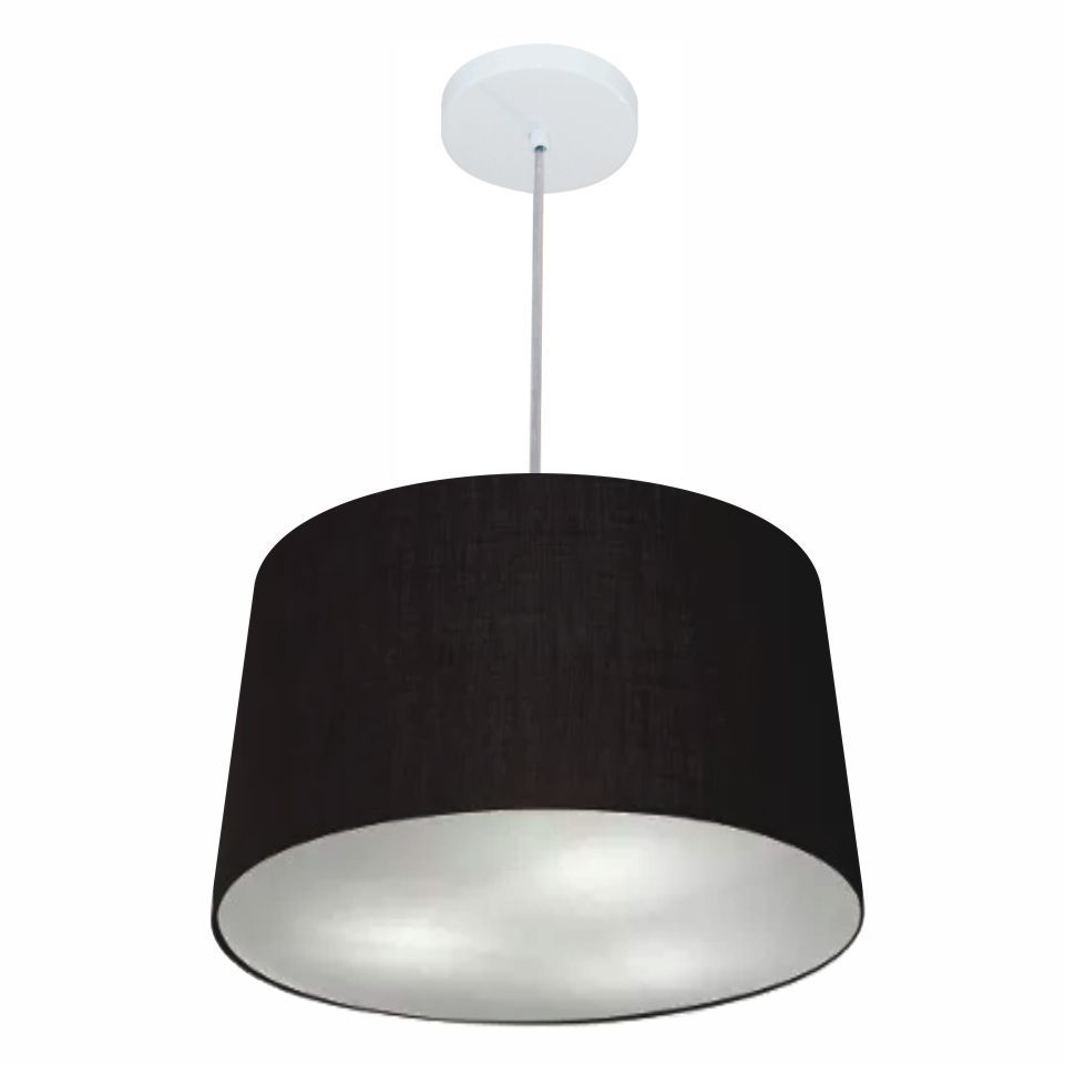 Pendente Cone Md-4247 Cúpula em Tecido 30/45x40cm Preto - Bivolt Pendente Cone Md-4247 Cúpula em Tecido 30/45x40cm Preto - Bivolt