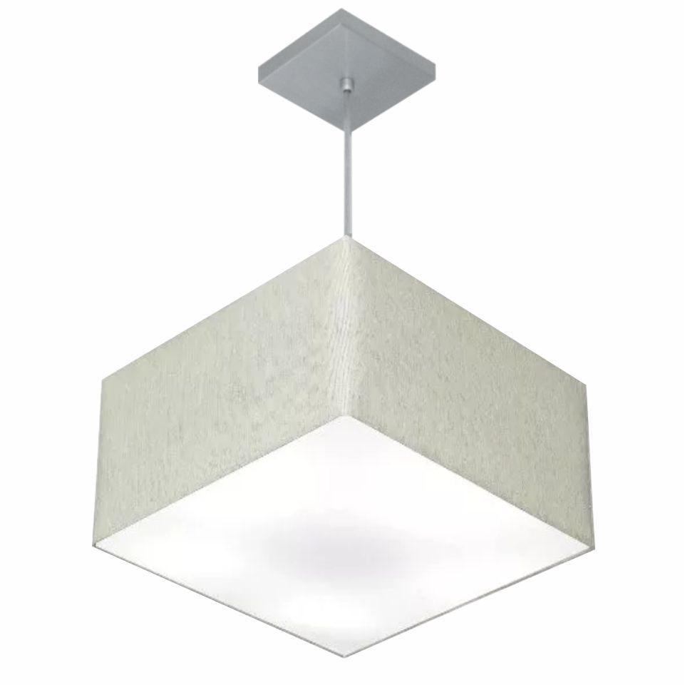 Pendente Quadrado Md-4020 Cúpula em Tecido 21/35x35cm Rústico Cinza - Bivolt Pendente Quadrado Md-4020 Cúpula em Tecido 21/35x35cm Rústico Cinza - Bivolt