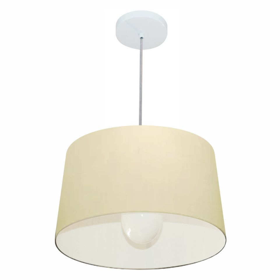 Pendente Cone Md-4241 Cúpula em Tecido 30/45x40cm Algodão Crú - Bivolt Pendente Cone Md-4241 Cúpula em Tecido 30/45x40cm Algodão Crú - Bivolt