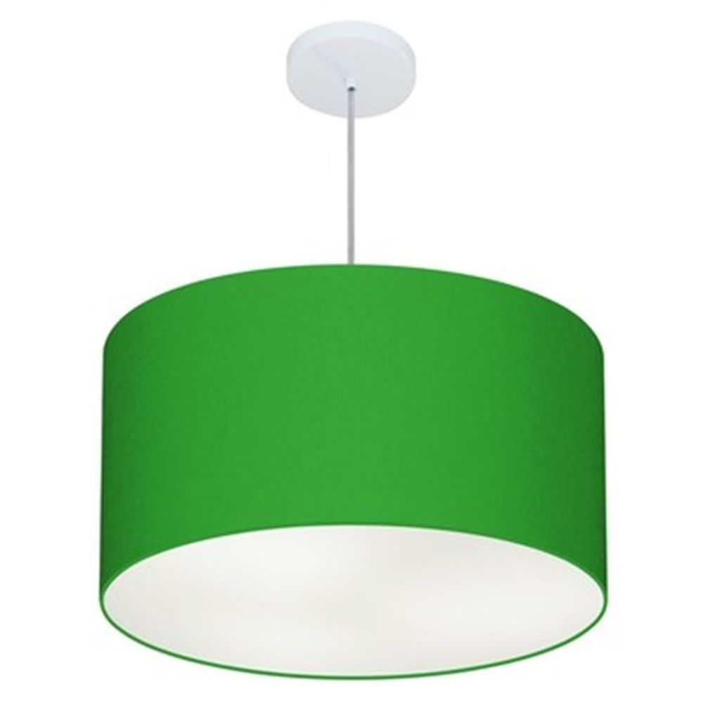 Pendente Cilíndrico Md-4101 Cúpula em Tecido 60x30cm Verde Folha - Bivolt Pendente Cilíndrico Md-4101 Cúpula em Tecido 60x30cm Verde Folha - Bivolt