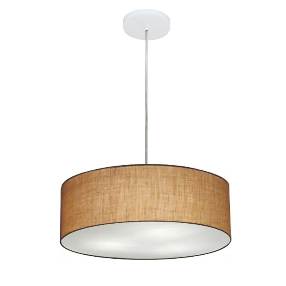 Pendente Cilíndrico Md-4132 Cúpula em Tecido 40x15cm Palha - Bivolt Pendente Cilíndrico Md-4132 Cúpula em Tecido 40x15cm Palha - Bivolt