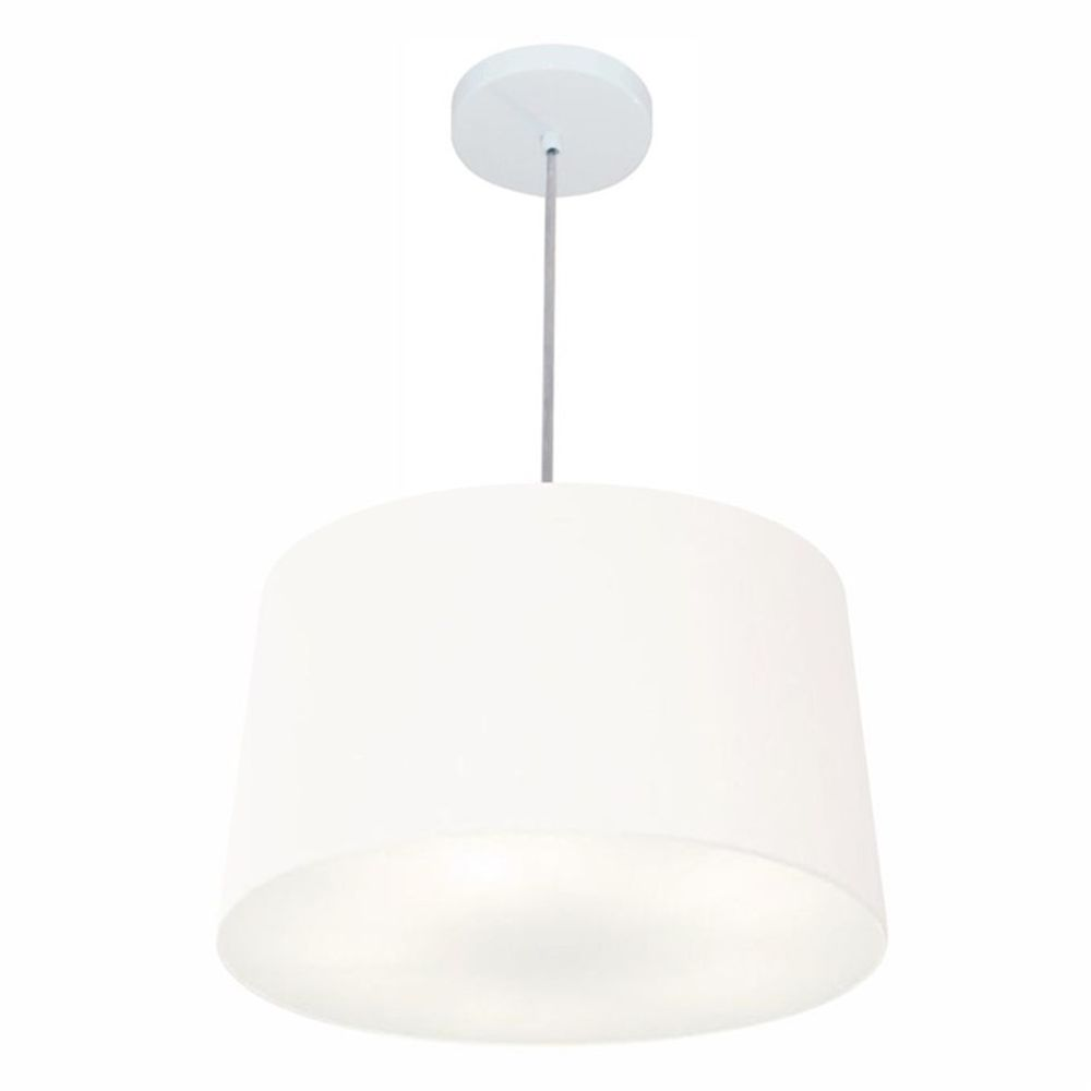 Pendente Cone Md-4156 Cúpula em Tecido 30/45x40cm Branco - Bivolt Pendente Cone Md-4156 Cúpula em Tecido 30/45x40cm Branco - Bivolt