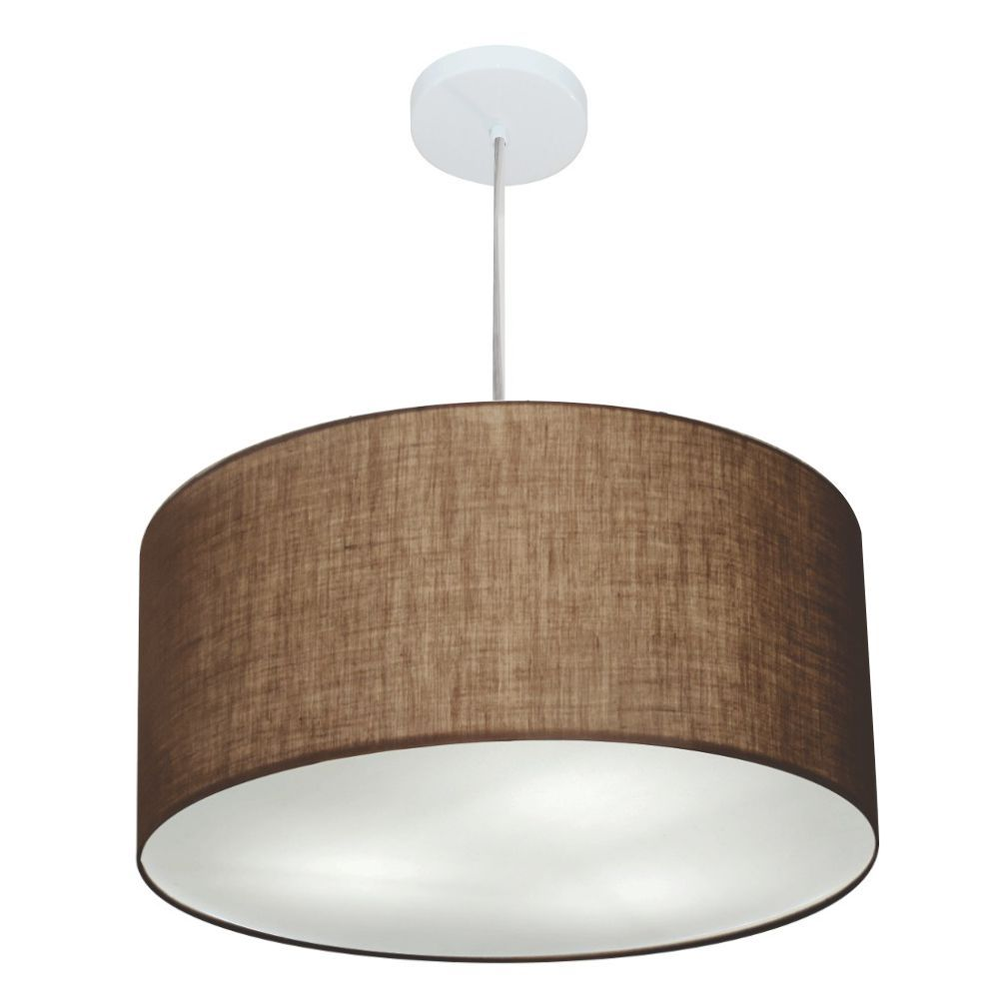 Pendente Cilíndrico Md-4213 Cúpula em Tecido 50x30cm Café - Bivolt Pendente Cilíndrico Md-4213 Cúpula em Tecido 50x30cm Café - Bivolt