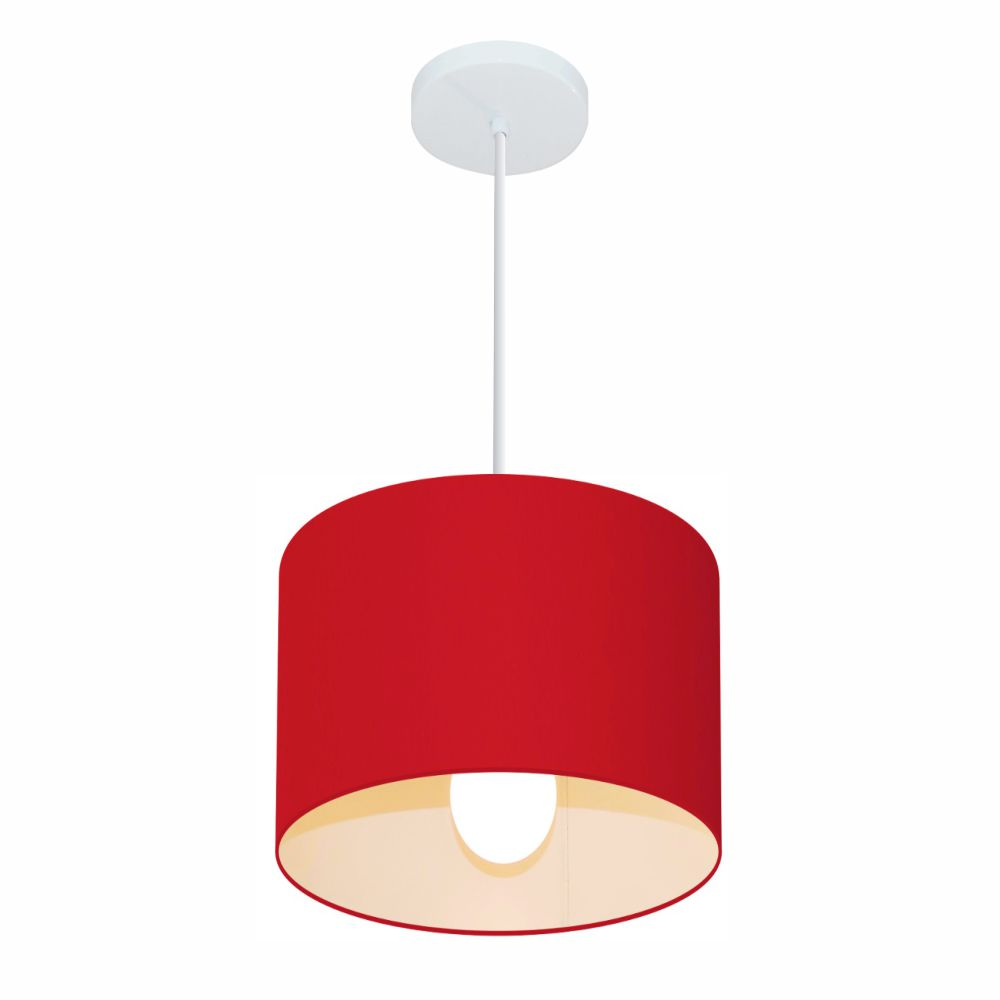 Pendente Cilíndrico Md-4113 Cúpula em Tecido 30x25cm Bordô - Bivolt Pendente Cilíndrico Md-4113 Cúpula em Tecido 30x25cm Bordô - Bivolt