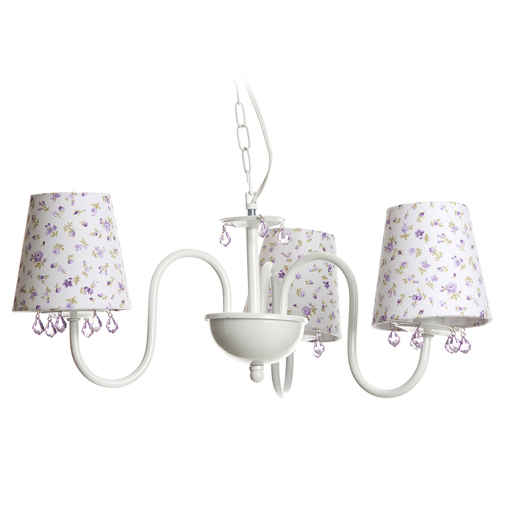 Lustre 3L Pingente Gotinha Lilás Quarto Bebê Infantil Menina