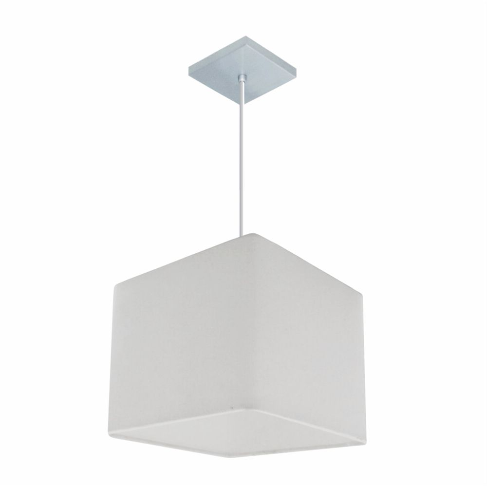 Pendente Quadrado Md-4058 Cúpula em Tecido 21/25x25cm Branco - Bivolt Pendente Quadrado Md-4058 Cúpula em Tecido 21/25x25cm Branco - Bivolt