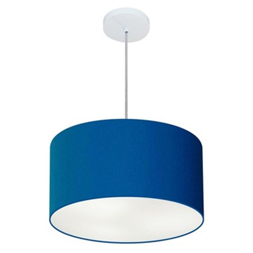 Pendente Cilíndrico Md-4099 Cúpula em Tecido 40x25cm Azul Marinho - Bivolt Pendente Cilíndrico Md-4099 Cúpula em Tecido 40x25cm Azul Marinho - Bivolt