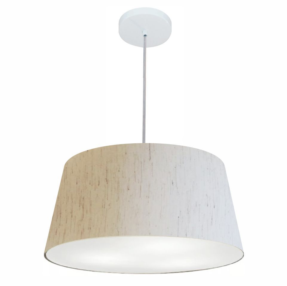Pendente Cone Md-4050 Cúpula em Tecido 21-50x40cm Linho Bege - Bivolt Pendente Cone Md-4050 Cúpula em Tecido 21-50x40cm Linho Bege - Bivolt