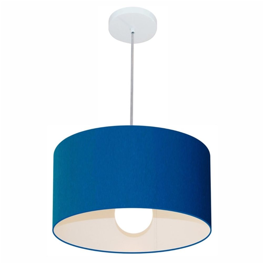 Pendente Cilíndrico Md-4031 Cúpula em Tecido 40x21cm Azul Marinho - Bivolt Pendente Cilíndrico Md-4031 Cúpula em Tecido 40x21cm Azul Marinho - Bivolt