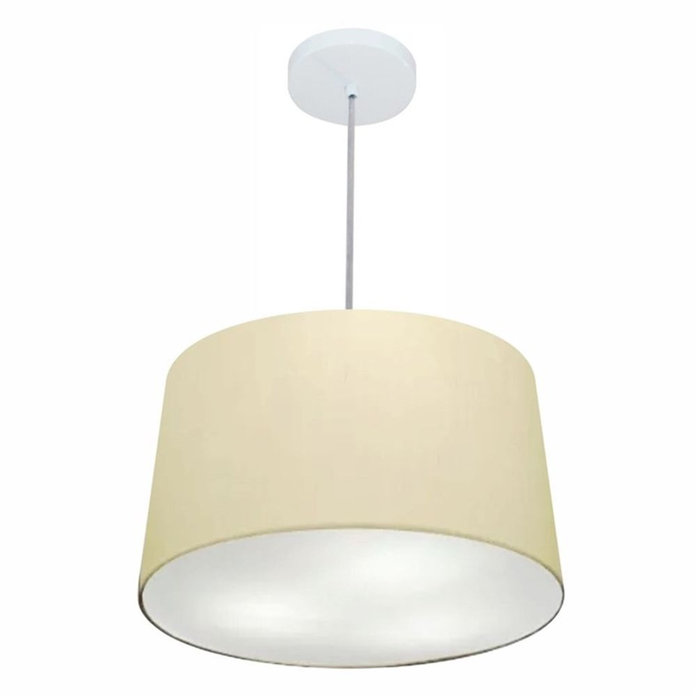 Pendente Cone Md-4156 Cúpula em Tecido 30/45x40cm Algodão Crú - Bivolt Pendente Cone Md-4156 Cúpula em Tecido 30/45x40cm Algodão Crú - Bivolt