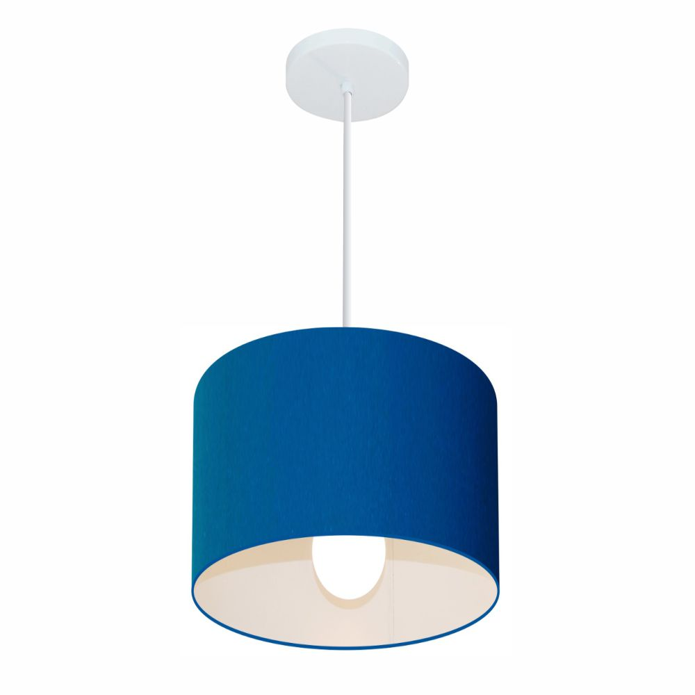 Pendente Cilíndrico Md-4113 Cúpula em Tecido 30x25cm Azul Marinho - Bivolt Pendente Cilíndrico Md-4113 Cúpula em Tecido 30x25cm Azul Marinho - Bivolt