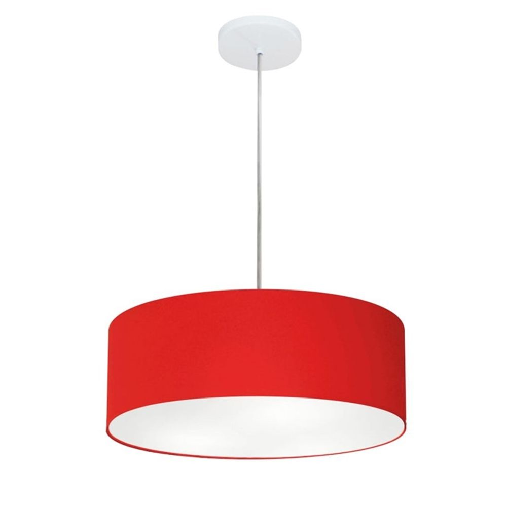 Pendente Cilíndrico Md-4132 Cúpula em Tecido 40x15cm Vermelho - Bivolt Pendente Cilíndrico Md-4132 Cúpula em Tecido 40x15cm Vermelho - Bivolt
