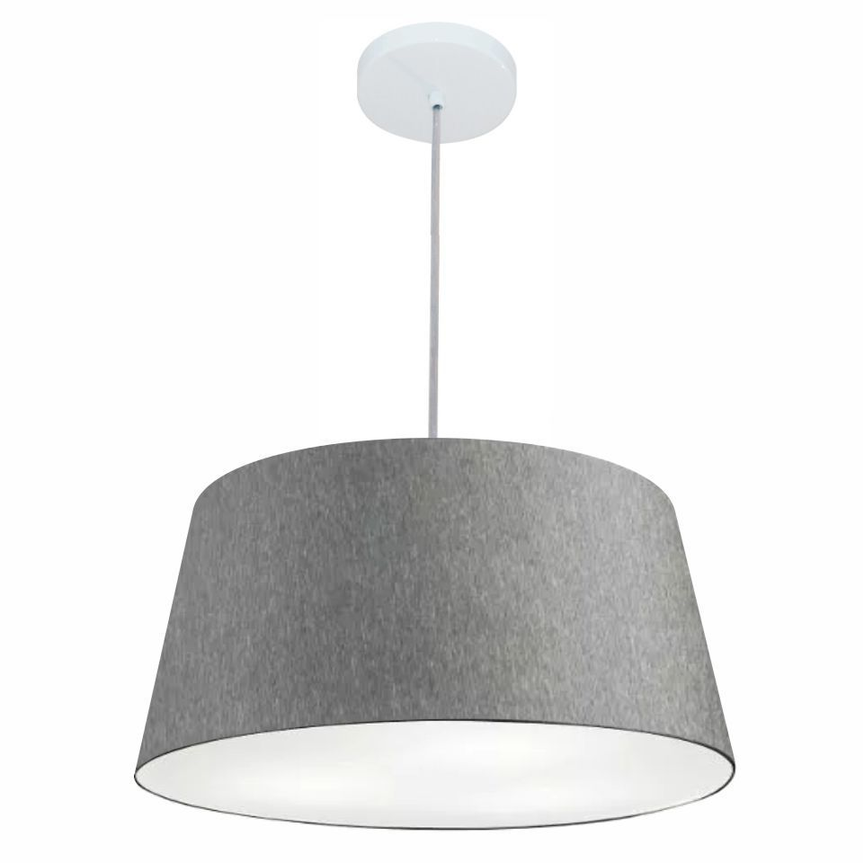 Pendente Cone Md-4050 Cúpula em Tecido 21-50x40cm Rústico Cinza - Bivolt Pendente Cone Md-4050 Cúpula em Tecido 21-50x40cm Rústico Cinza - Bivolt