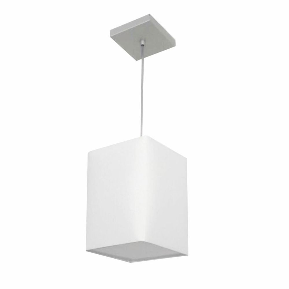 Pendente Quadrado Md-4007 Cúpula em Tecido 25/16x16cm Branco - Bivolt Pendente Quadrado Md-4007 Cúpula em Tecido 25/16x16cm Branco - Bivolt