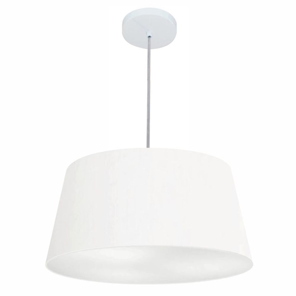 Pendente Cone Md-4050 Cúpula em Tecido 21-50x40cm Branco - Bivolt Pendente Cone Md-4050 Cúpula em Tecido 21-50x40cm Branco - Bivolt