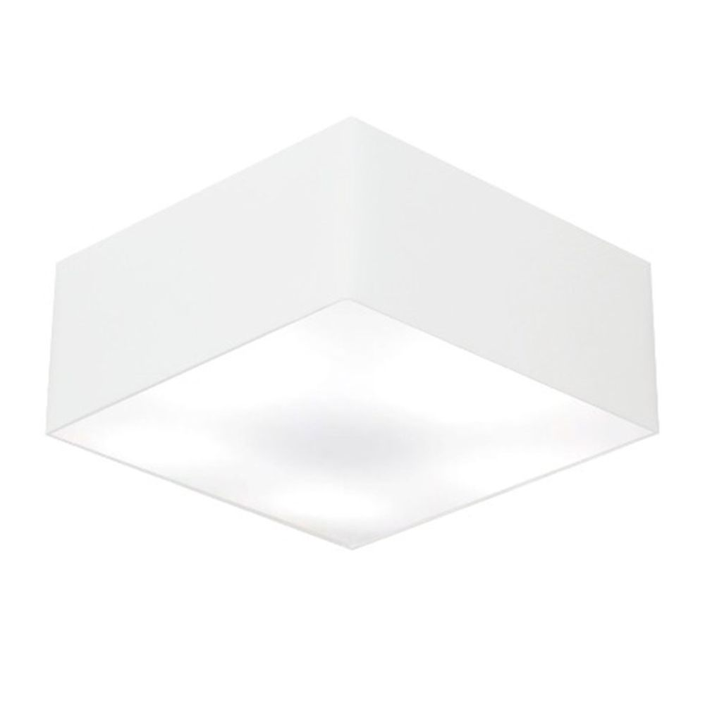 Plafon Quadrado Md-3053 Cúpula em Tecido 21/60x60cm Branco - Bivolt Plafon Quadrado Md-3053 Cúpula em Tecido 21/60x60cm Branco - Bivolt