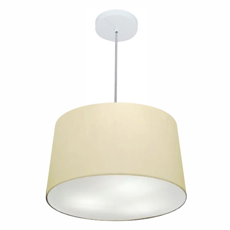 Pendente Cone Md-4247 Cúpula em Tecido 30/45x40cm Algodão Crú - Bivolt Pendente Cone Md-4247 Cúpula em Tecido 30/45x40cm Algodão Crú - Bivolt