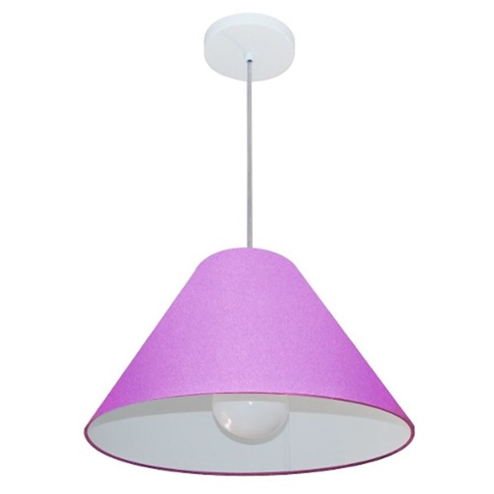 Pendente Cone Md-4078 Cúpula em Tecido 25-40x15cm Lilás - Bivolt Pendente Cone Md-4078 Cúpula em Tecido 25-40x15cm Lilás - Bivolt