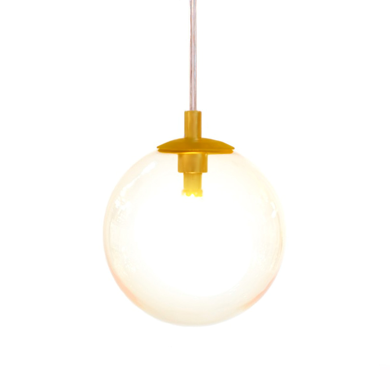 Luminária Pendente Hera Dourado Fosco 14cm com Vidro Âmbar para 1 Lâmpada G9 de LED