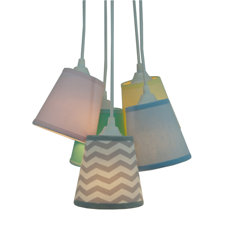 Lustre Pendente Cacho Mix Chevron Candy Colors