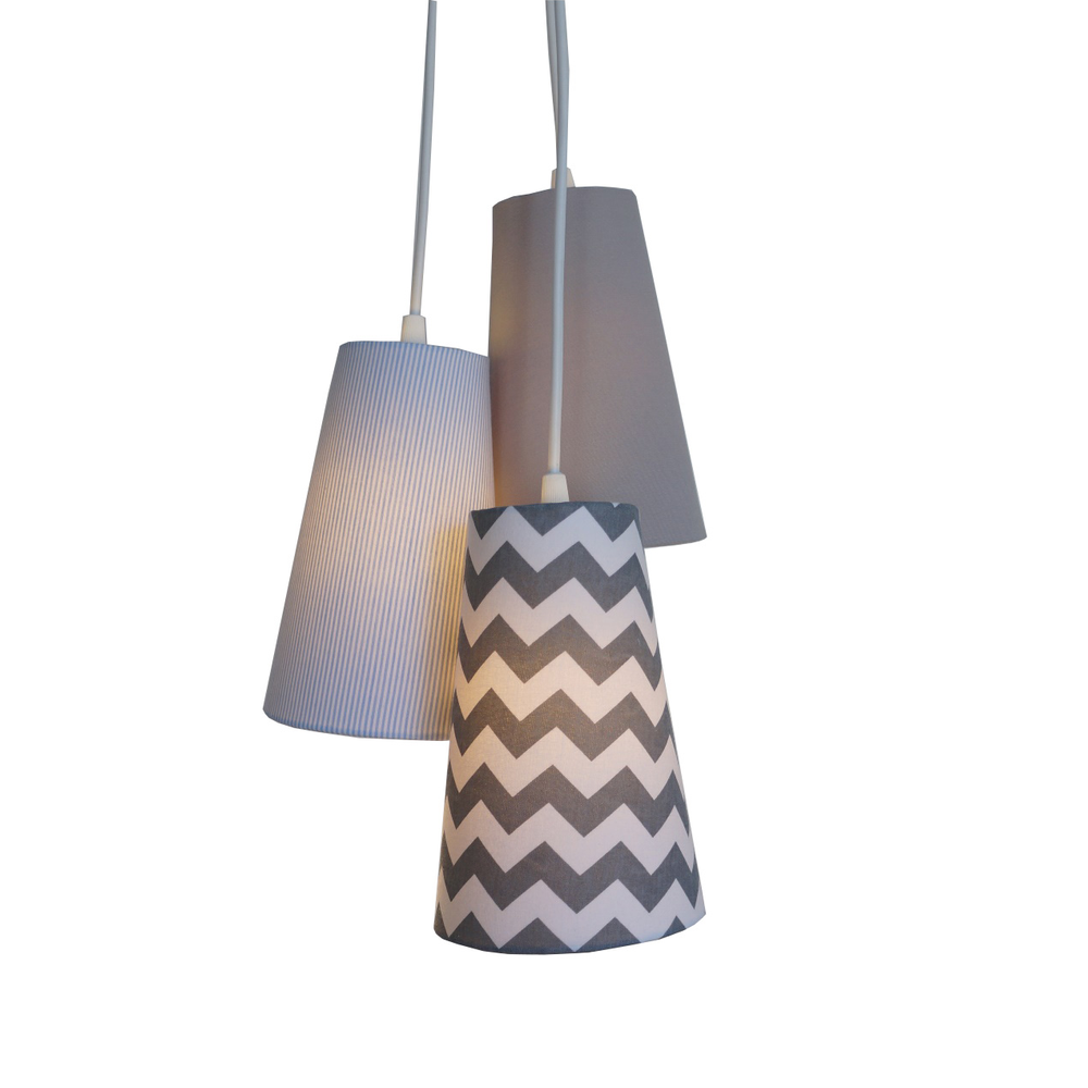 Pendente Triplo Chevron Cinza Pendente Triplo Chevron Cinza