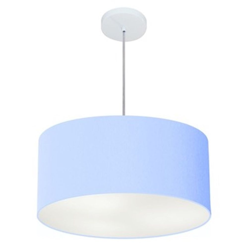 Pendente Cilíndrico Md-4100 Cúpula em Tecido 50x25cm Azul Bebê - Bivolt Pendente Cilíndrico Md-4100 Cúpula em Tecido 50x25cm Azul Bebê - Bivolt
