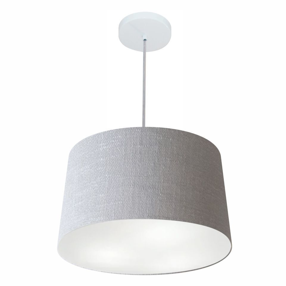 Pendente Cone Md-4247 Cúpula em Tecido 30/45x40cm Rústico Cinza - Bivolt Pendente Cone Md-4247 Cúpula em Tecido 30/45x40cm Rústico Cinza - Bivolt