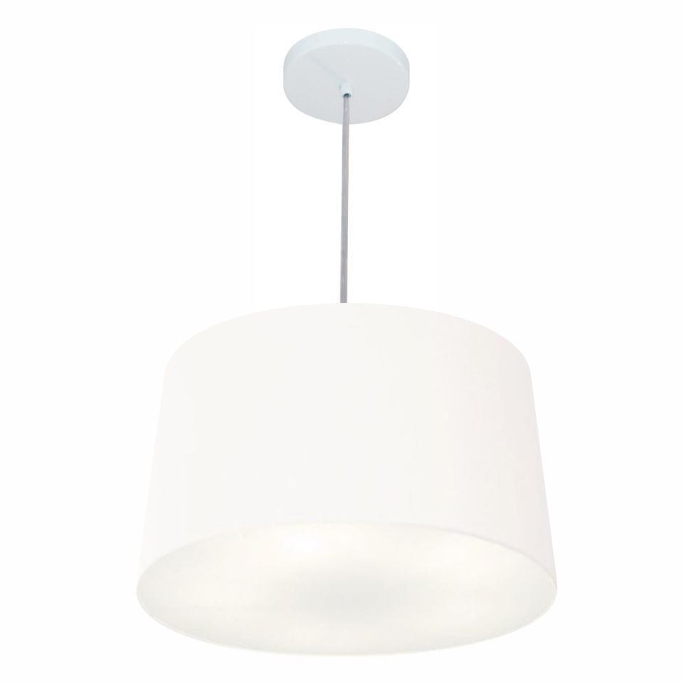 Pendente Cone Md-4247 Cúpula em Tecido 30/45x40cm Branco - Bivolt Pendente Cone Md-4247 Cúpula em Tecido 30/45x40cm Branco - Bivolt