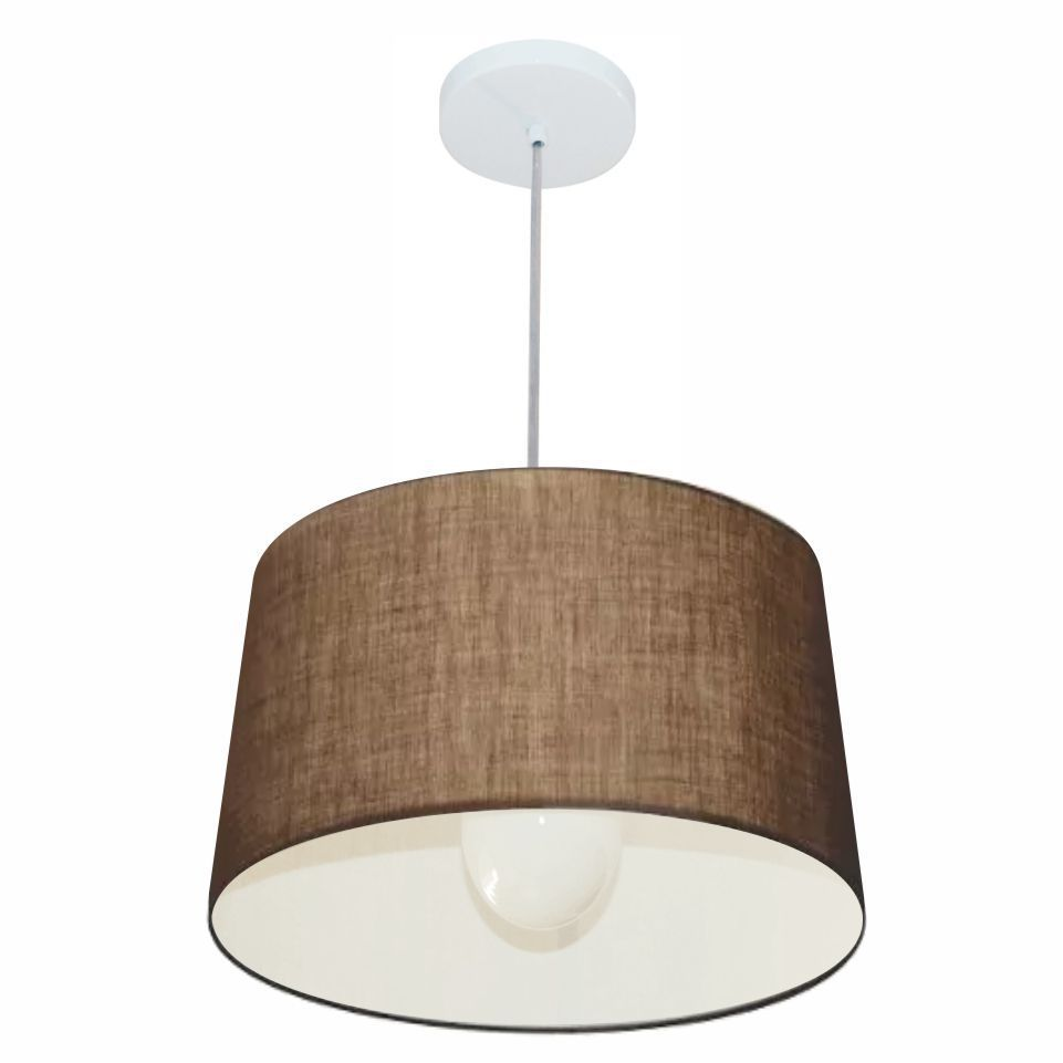 Pendente Cone Md-4241 Cúpula em Tecido 30/45x40cm Café - Bivolt Pendente Cone Md-4241 Cúpula em Tecido 30/45x40cm Café - Bivolt