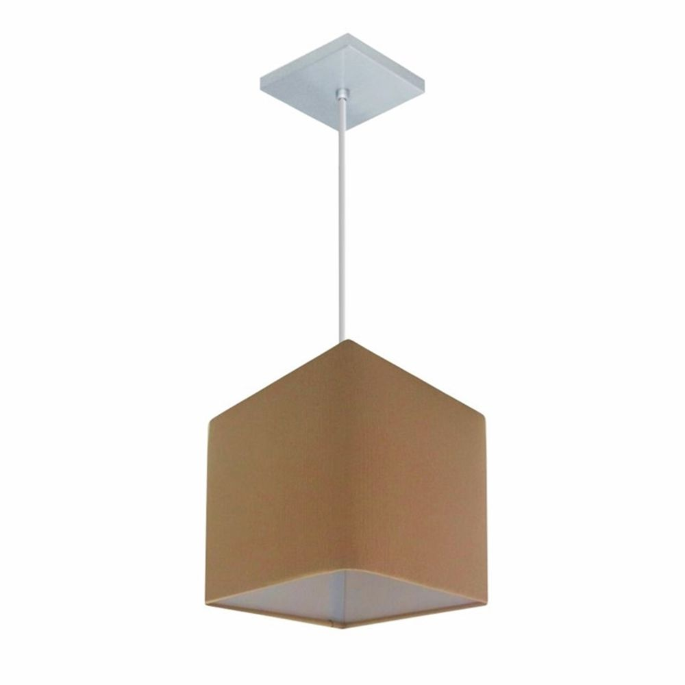 Pendente Quadrado Md-4223 Cúpula em Tecido 15/13x13cm Palha - Bivolt Pendente Quadrado Md-4223 Cúpula em Tecido 15/13x13cm Palha - Bivolt