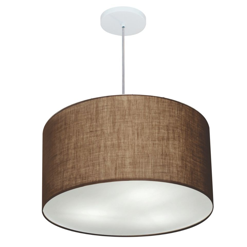 Pendente Cilíndrico Md-4250 Cúpula em Tecido 45x30cm Café - Bivolt Pendente Cilíndrico Md-4250 Cúpula em Tecido 45x30cm Café - Bivolt