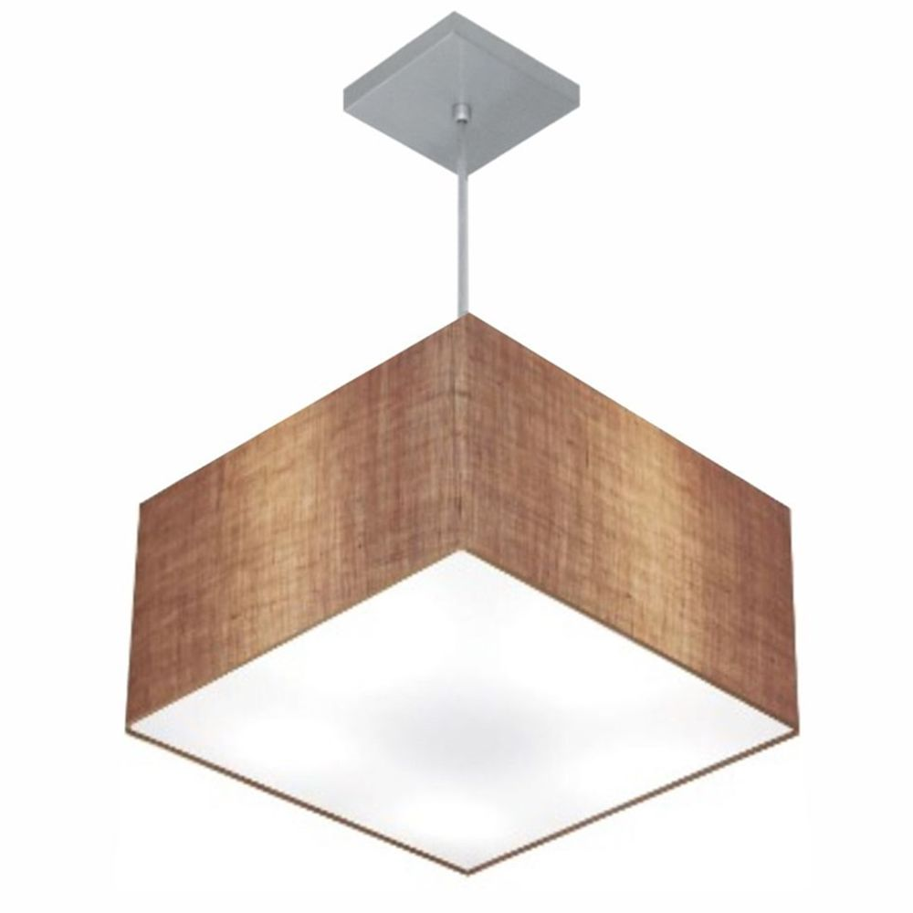 Pendente Quadrado Md-4020 Cúpula em Tecido 21/35x35cm Palha - Bivolt Pendente Quadrado Md-4020 Cúpula em Tecido 21/35x35cm Palha - Bivolt