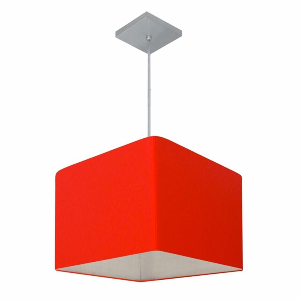 Pendente Quadrado Md-4059 Cúpula em Tecido 21/35x35cm Vermelho - Bivolt Pendente Quadrado Md-4059 Cúpula em Tecido 21/35x35cm Vermelho - Bivolt