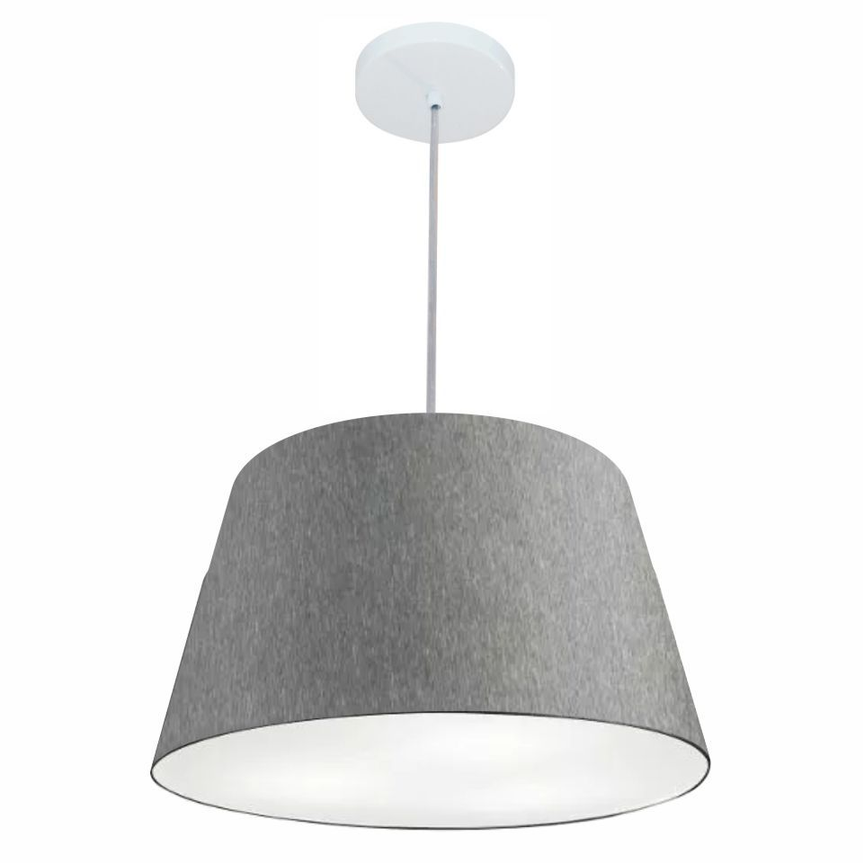 Pendente Cone Md-4021 Cúpula em Tecido 21-40x30cm Rústico Cinza - Bivolt Pendente Cone Md-4021 Cúpula em Tecido 21-40x30cm Rústico Cinza - Bivolt