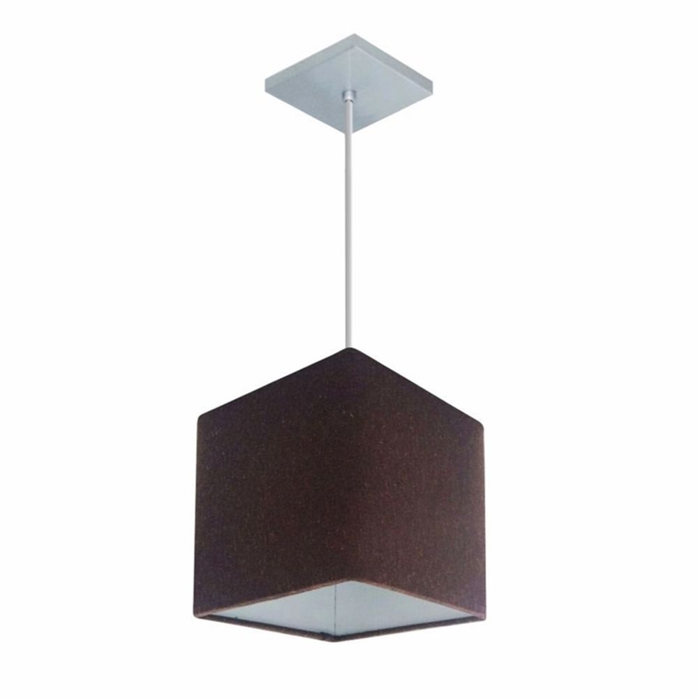 Pendente Quadrado Md-4223 Cúpula em Tecido 15/13x13cm Café - Bivolt Pendente Quadrado Md-4223 Cúpula em Tecido 15/13x13cm Café - Bivolt