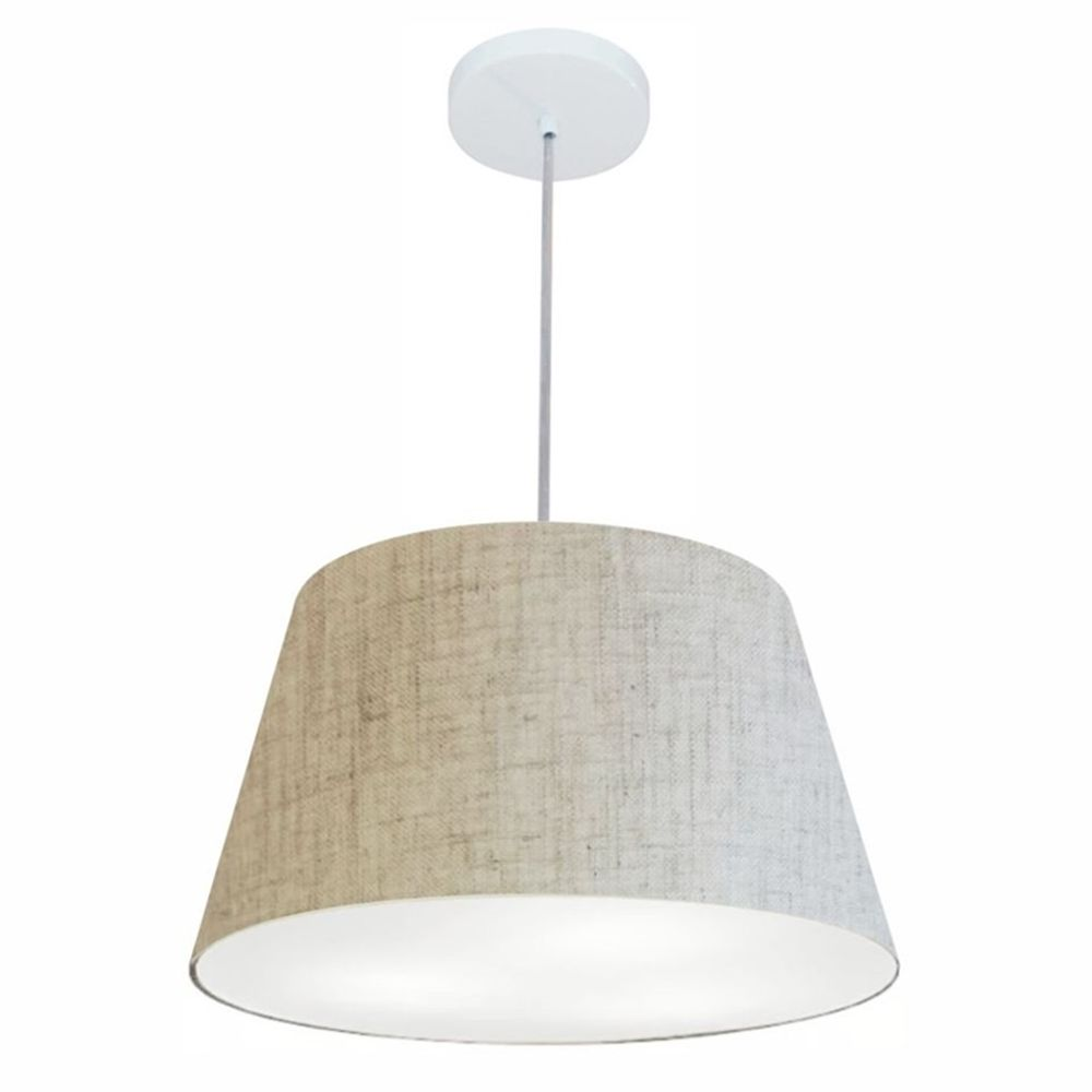 Pendente Cone Md-4021 Cúpula em Tecido 21-40x30cm Rústico Bege - Bivolt Pendente Cone Md-4021 Cúpula em Tecido 21-40x30cm Rústico Bege - Bivolt