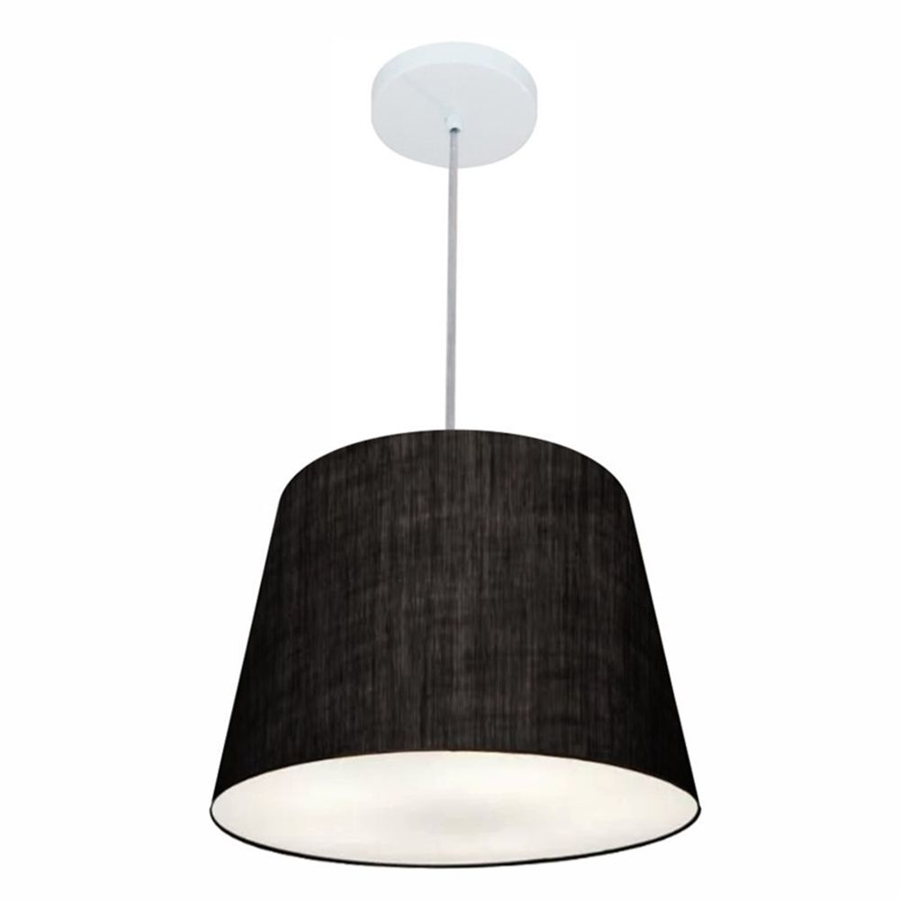 Pendente Cone Md-4155 Cúpula em Tecido 30/40x30cm Preto - Bivolt Pendente Cone Md-4155 Cúpula em Tecido 30/40x30cm Preto - Bivolt