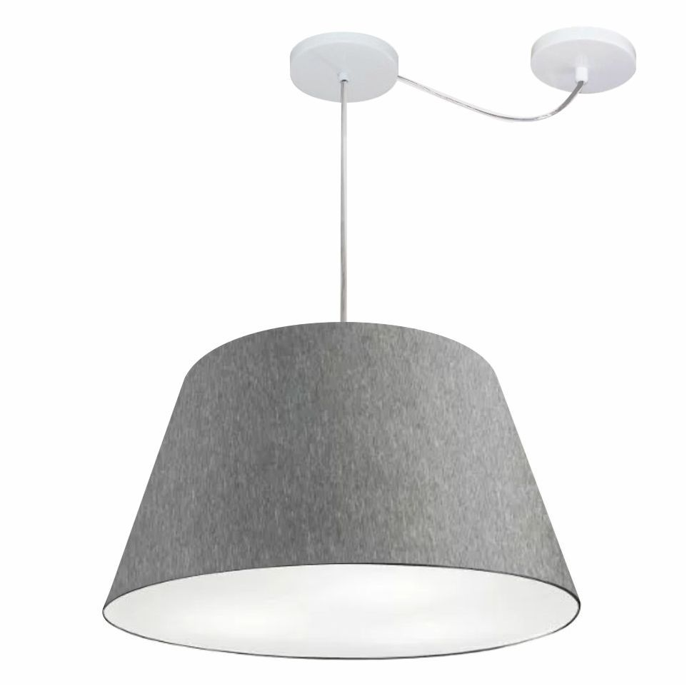 Pendente Cone Md-4283 Cúpula em Tecido 30/50x35cm Rústico Cinza - Bivolt Pendente Cone Md-4283 Cúpula em Tecido 30/50x35cm Rústico Cinza - Bivolt