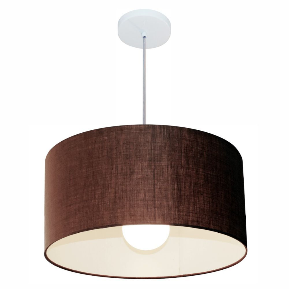 Pendente Cilíndrico Md-4206 Cúpula em Tecido 50x25cm Café - Bivolt Pendente Cilíndrico Md-4206 Cúpula em Tecido 50x25cm Café - Bivolt