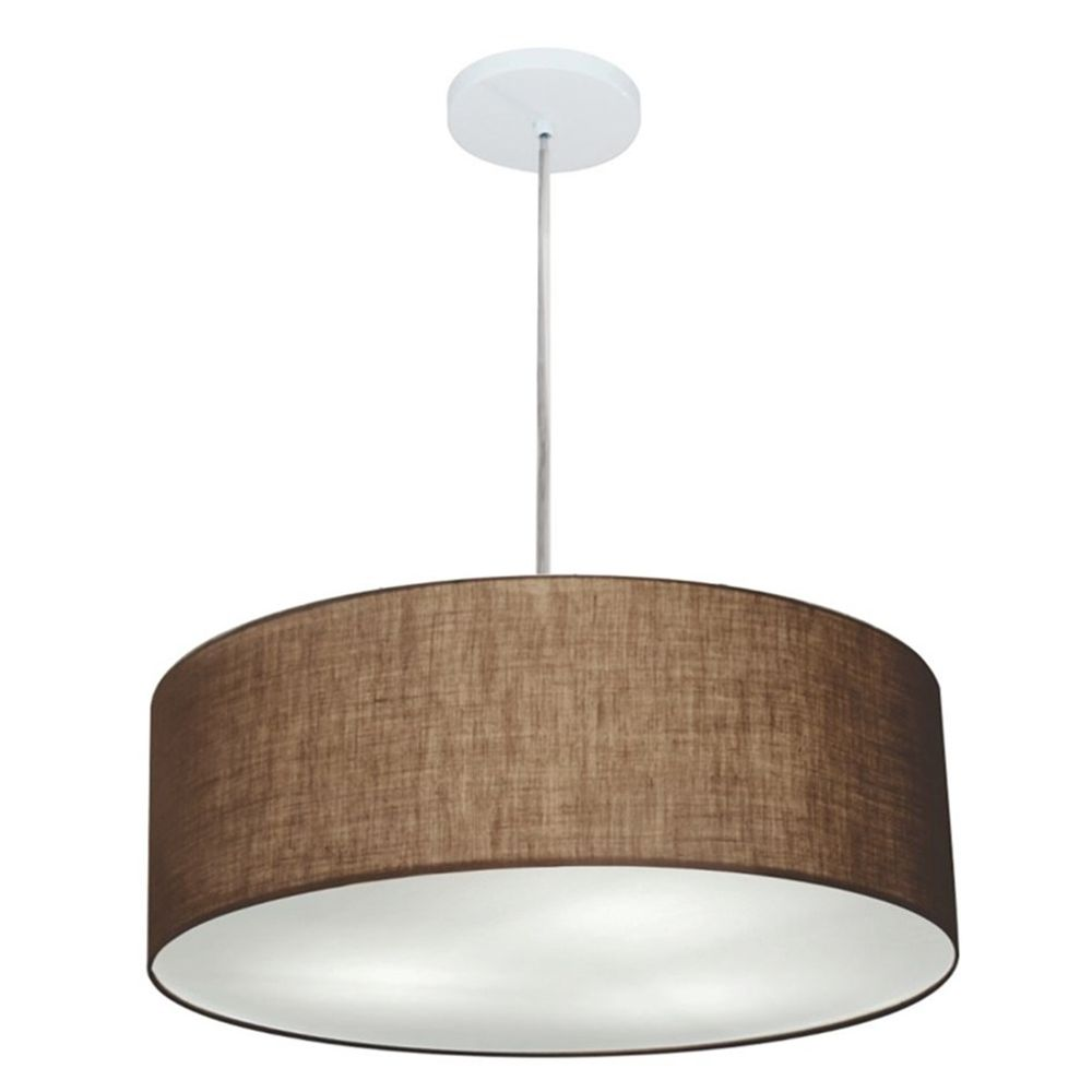 Pendente Cilíndrico Md-4218 Cúpula em Tecido 55x15cm Café - Bivolt Pendente Cilíndrico Md-4218 Cúpula em Tecido 55x15cm Café - Bivolt