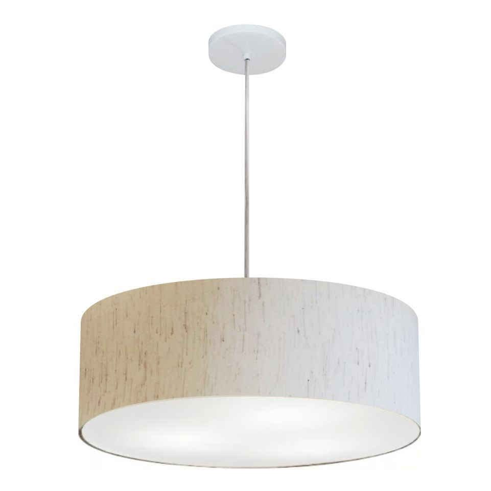 Pendente Cilíndrico Md-4254 Cúpula em Tecido 45x15cm Linho Bege - Bivolt Pendente Cilíndrico Md-4254 Cúpula em Tecido 45x15cm Linho Bege - Bivolt