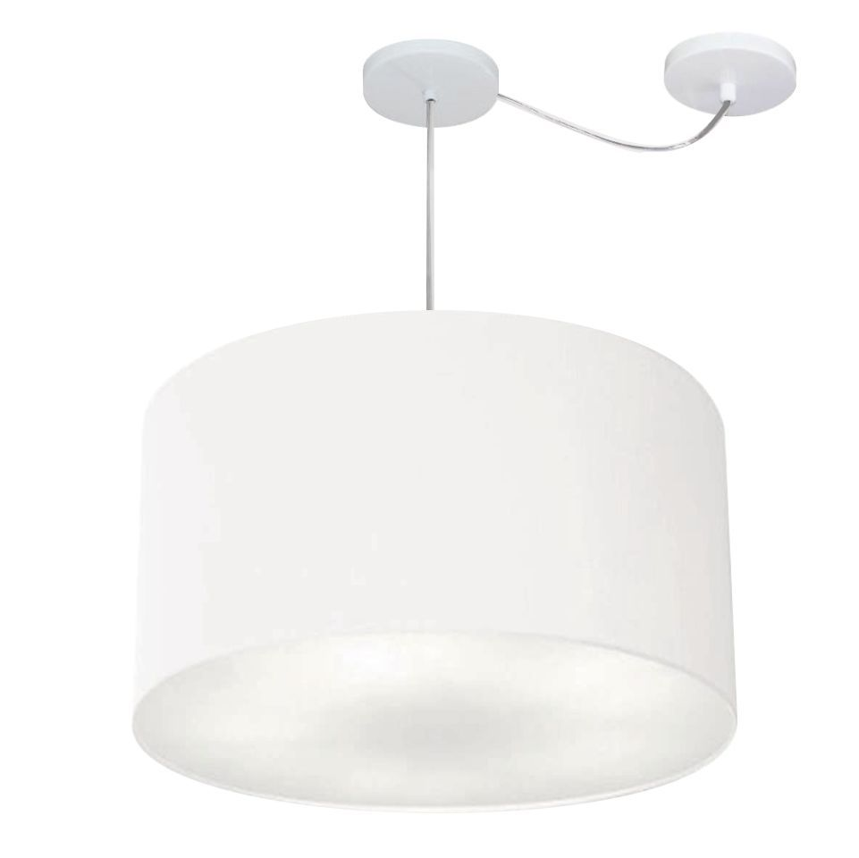 Pendente Cilíndrico Com Desvio Md-4235 Cúpula em Tecido 45x30cm Branco - Bivolt Pendente Cilíndrico Com Desvio Md-4235 Cúpula em Tecido 45x30cm Branco - Bivolt