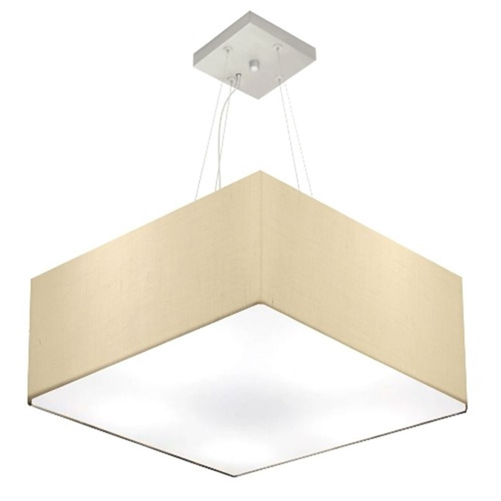 Pendente Quadrado Md-4071 Cúpula em Tecido 30-70x70cm Algodão Crú - Bivolt Pendente Quadrado Md-4071 Cúpula em Tecido 30-70x70cm Algodão Crú - Bivolt