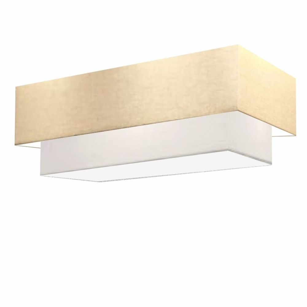 Plafon Duplo Retangular Vivare Md-3044 Cúpula em Tecido 70x30cm x 60x25cm LA/BR - Bivolt Plafon Duplo Retangular Vivare Md-3044 Cúpula em Tecido 70x30cm x 60x25cm LA/BR - Bivolt