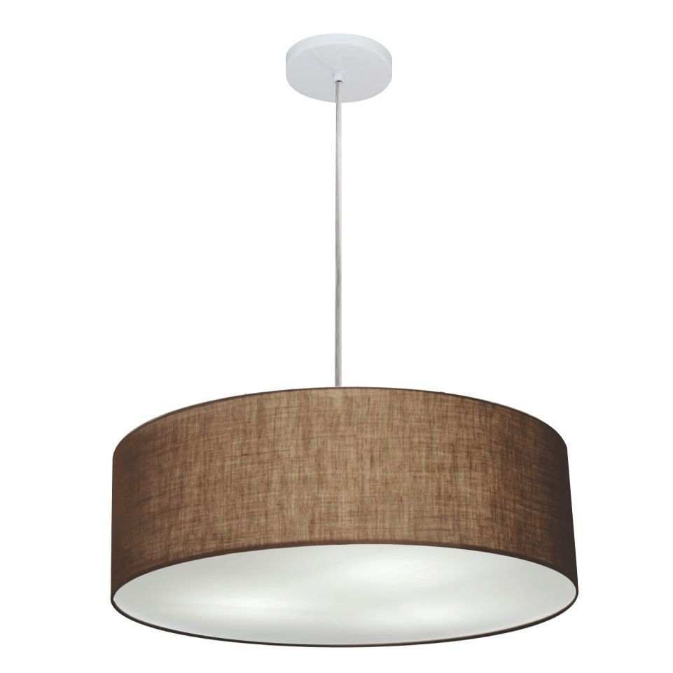 Pendente Cilíndrico Md-4254 Cúpula em Tecido 45x15cm Café - Bivolt Pendente Cilíndrico Md-4254 Cúpula em Tecido 45x15cm Café - Bivolt