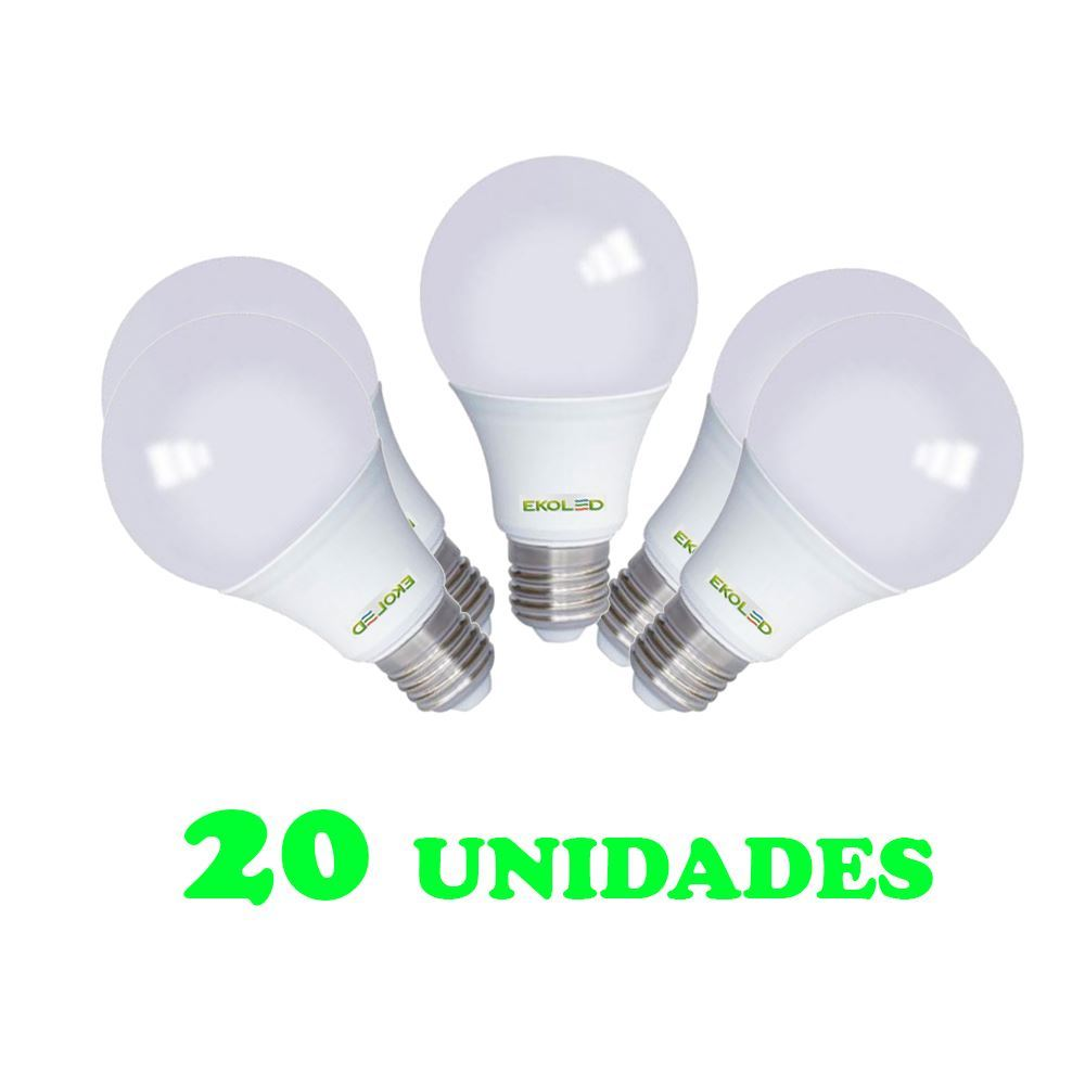 20 Lampadas Bulbo E27 12W Ed Bivolt Policarbonato Leitosa Branco 20 Lampadas Bulbo E27 12W Ed Bivolt Policarbonato Leitosa Branco